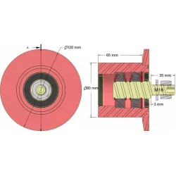 Rolle Nr. 316 – Umlenkrolle aus Stahl Ø80 mm für Maschinen von Guaresi | OEM Guaresi P7755190000 | Hersteller KiJ