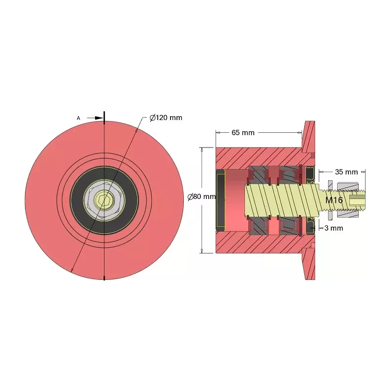 Rolle Nr. 316 – Umlenkrolle aus Stahl Ø80 mm für Maschinen von Guaresi | OEM Guaresi P7755190000 | Hersteller KiJ