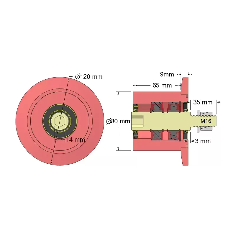 Rolle Nr. 316a – Umlenkrolle aus Stahl Ø80 mm für Maschinen von Guaresi | OEM Guaresi P7755190000 | Hersteller KiJ