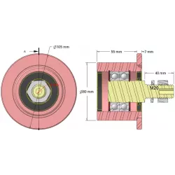 Rolle Nr. 323 – Umlenkrolle aus Stahl Ø80 mm für Maschinen von Sandei | OEM Sandei D0020 | Hersteller KiJ