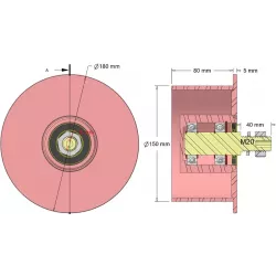 Rolle Nr. 328 – Umlenkrolle aus Stahl Ø150 mm für Maschinen von Sandei | OEM Sandei K0015 | Hersteller KiJ