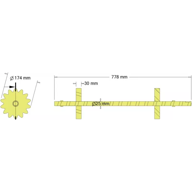 Rolle Nr. 342 – Rolle Ø174 mm, Teilung 32 mm | Hersteller KiJ