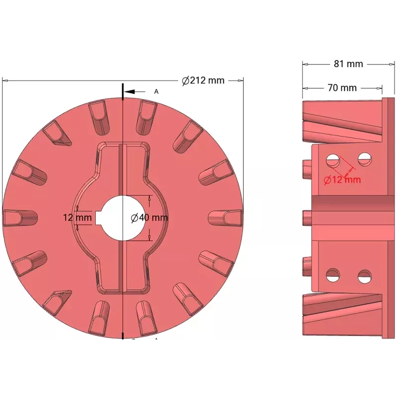 Rolle Nr. 346 – Rolle Ø212 mm für Maschinen von Holmer | OEM Holmer 1057024783 | Hersteller KiJ