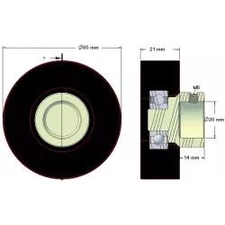 Rolle Nr. 146 – Rolle aus Gummi Ø65 mm für Maschinen von Amac | OEM Amac 6.39.00-3 | Hersteller KiJ