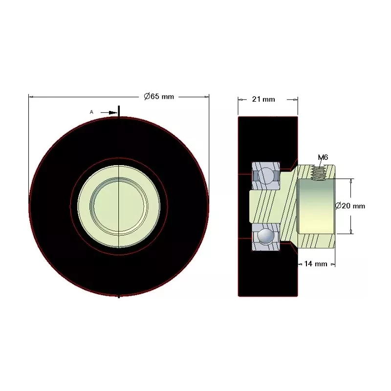 Rolle Nr. 146 – Rolle aus Gummi Ø65 mm für Maschinen von Amac | OEM Amac 6.39.00-3 | Hersteller KiJ