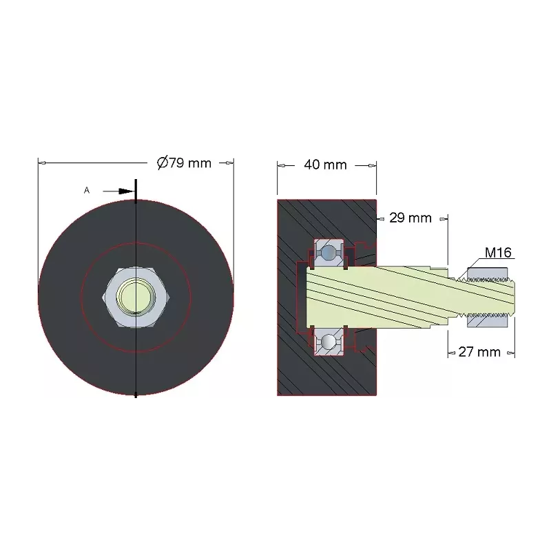 Rolle Nr. 147 – Rolle aus Gummi Ø80 mm für Maschinen von Amac | OEM Amac 10.39.00 | Hersteller KiJ
