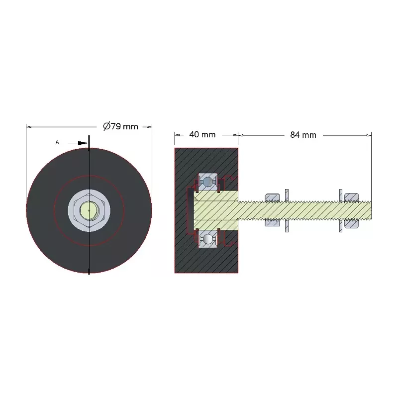 Rolle Nr. 180 – Rolle aus Gummi Ø80 mm | Hersteller KiJ