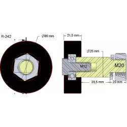 Rolle Nr. 242 – Stützrolle aus Gummi für Maschinen von Wuhlmaus | OEM Wuhlmaus 000.03.016.00 | Hersteller KiJ