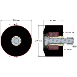 Rolle Nr. 12 – Stützrolle aus Gummi Ø95 mm für Maschinen von Grimme | OEM Grimme 200.27581, 200.27582, 200.04856 | Hersteller KiJ