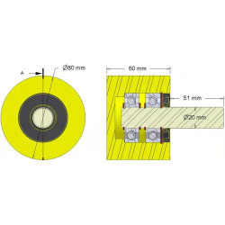 Rolle Nr. 285 – Stützrolle aus Kunststoff Ø80 mm für Maschinen von Dewulf | OEM Dewulf 2660001C | Hersteller KiJ