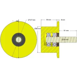 Rolle Nr. 286 – Stützrolle aus Kunststoff Ø90 mm für Maschinen von Dewulf | OEM Dewulf 2660012C | Hersteller KiJ