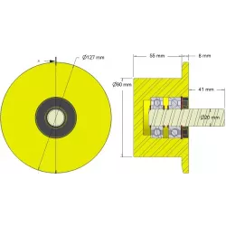 Rolle Nr. 289 – Stützrolle aus Kunststoff Ø90 mm für Maschinen von Dewulf | OEM Dewulf 2660012A | Hersteller KiJ