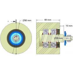 Rolle Nr. 293 – Stützrolle aus Kunststoff Ø80 mm für Maschinen von Dewulf | OEM Dewulf 2660226 | Hersteller KiJ