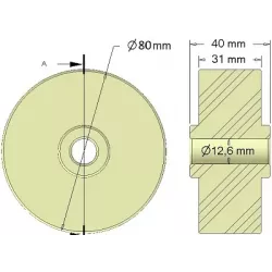 Rolle Nr. 295 – Stützrolle aus Kunststoff Ø80 mm für Maschinen von Dewulf | OEM Dewulf 2660222 | Hersteller KiJ