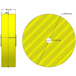 Rolle Nr. 318 – Rolle aus Kunststoff Ø150 mm für Maschinen von Guaresi | OEM Guaresi P7755190000 | Hersteller KiJ