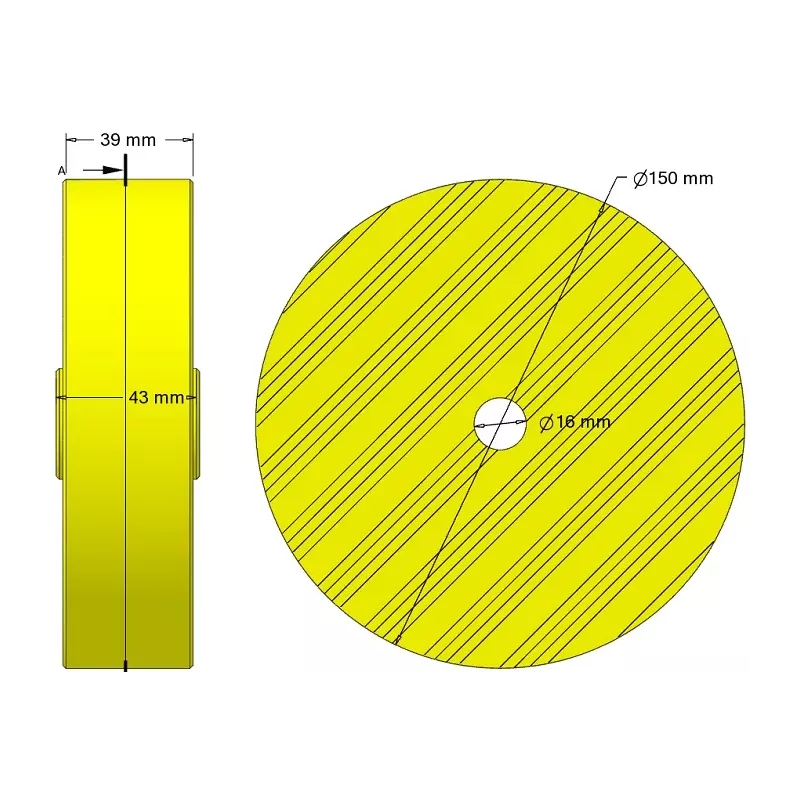 Rolle Nr. 318 – Rolle aus Kunststoff Ø150 mm für Maschinen von Guaresi | OEM Guaresi P7755190000 | Hersteller KiJ