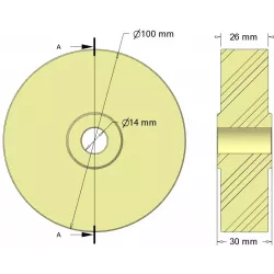 Rolle Nr. 330 – Rolle aus Kunststoff Ø100 mm für Maschinen von Sandei | Hersteller KiJ