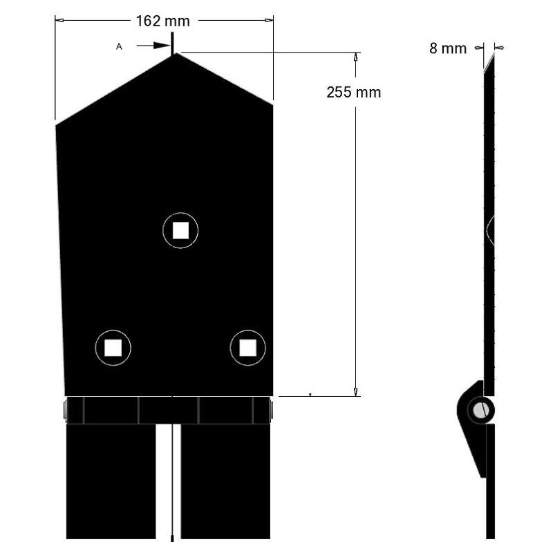 Schar links 8-162-255L – Schar für Roder von Wuhlmaus | OEM Wuhlmaus 0000213100 | Hersteller KiJ