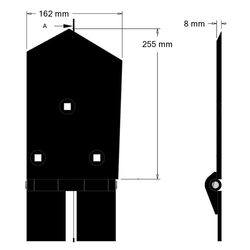 Schar rechts 8-162-255P – Schar für Roder von Wuhlmaus | OEM Wuhlmaus 0000213300 | Hersteller KiJ